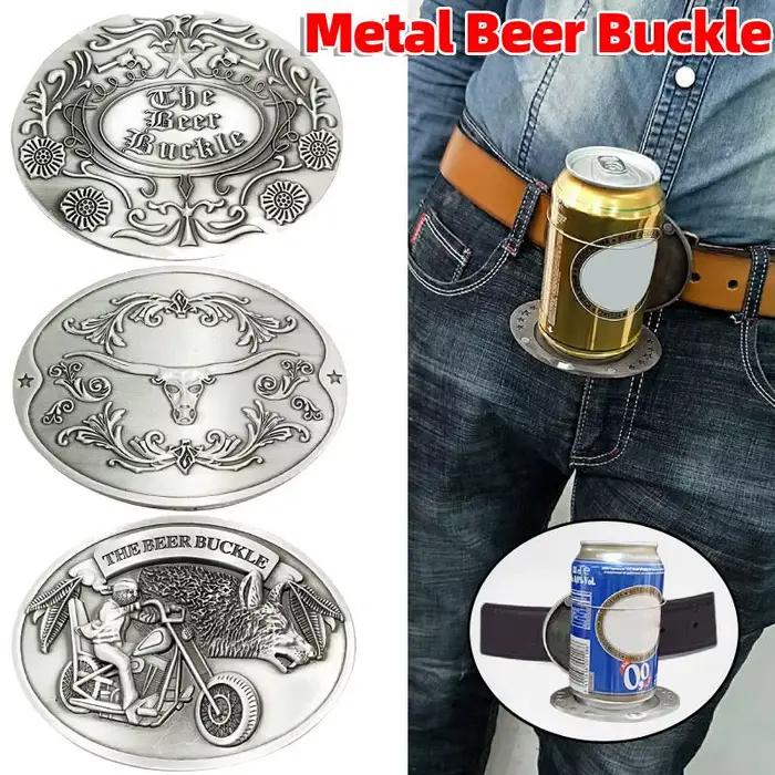 Porte-bouteille portable en métal pour bière, avec boucle amusante en forme de tête, pour boire en extérieur, camping, pique-nique, support pour canettes de vin, décoration créative pour fêtes