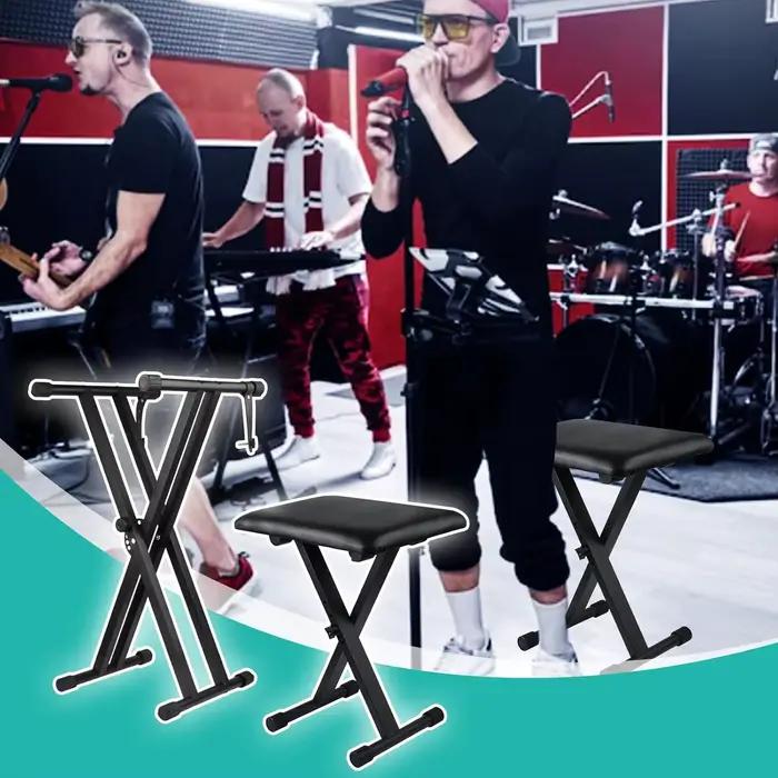 Support de clavier et banc - Support double X robuste