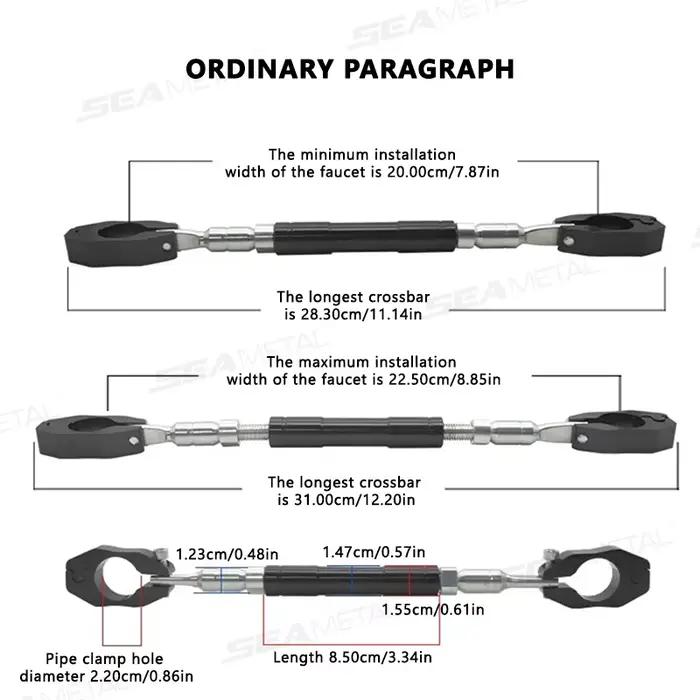 SEAMETAL – barre d'équilibre épaisse universelle pour moto, barre transversale en aluminium de 22mm, renforce le guidon, levier de renforcement étendu pour moto