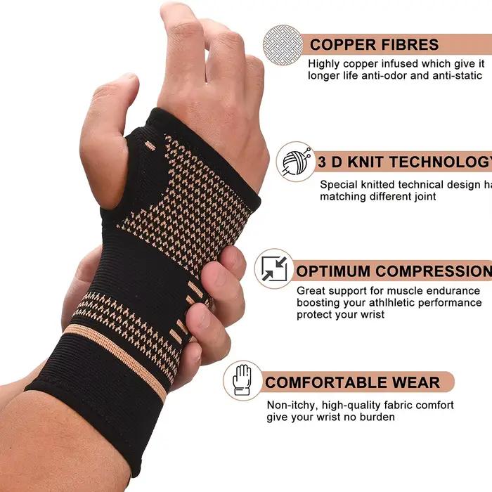 Nouveau 1 pièces bracelet en Fiber de cuivre poignet élastique Sport pansement