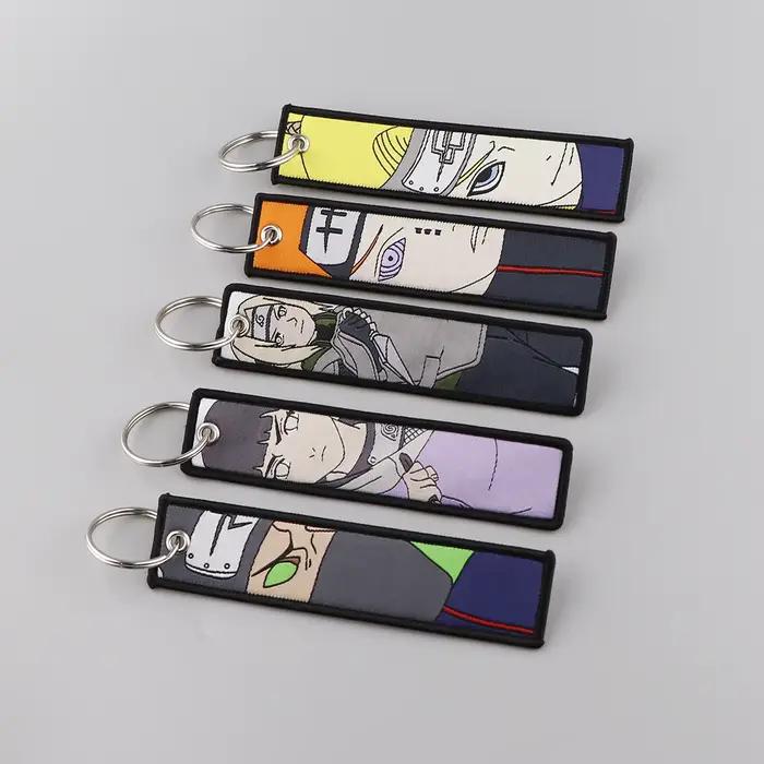 Porte-clés brodé de dessin animé japonais, étiquette pour motos, voitures, sac à dos, Chaveiro, accessoires bijoux à la mode
