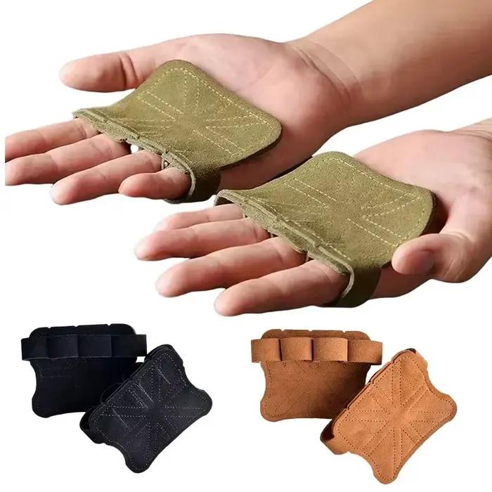 Gants d'entraînement d'haltérophilie en cuir Protection de la paume femmes hommes Fitness sport poignées de gymnastique