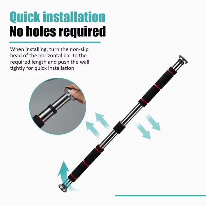 Barre horizontale murale pour entrainte à domicile sans perçage adaptable à la porte, équipement de fitness pour exercices de force et de traction simple et parallèle pour hommes et femmes