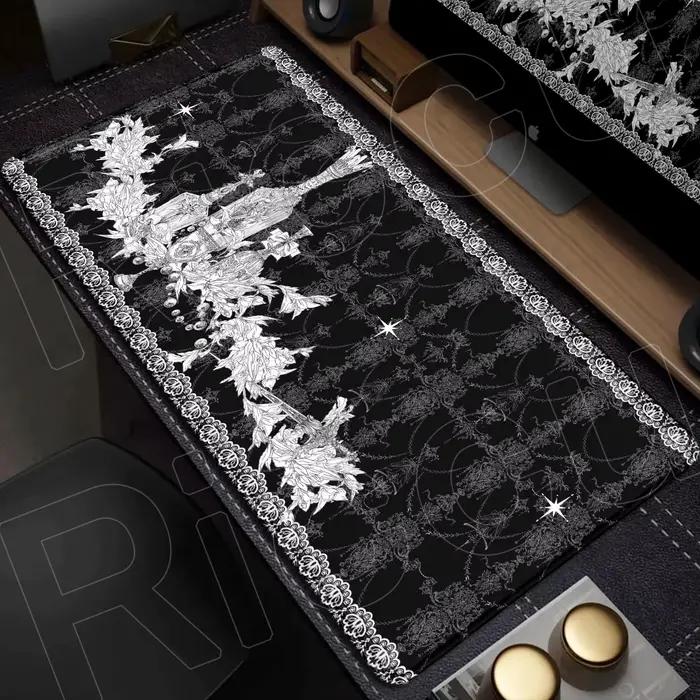 Tapis de souris XXL style gothique foncé, grand tapis de jeu, coussin de table antidérapant pour ordinateur portable, tablette, accessoires PC, tapis de bureau