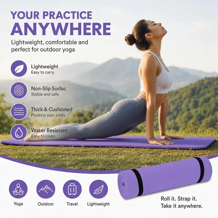 Tapis de fitness antidérapant pour exercices de Pilates