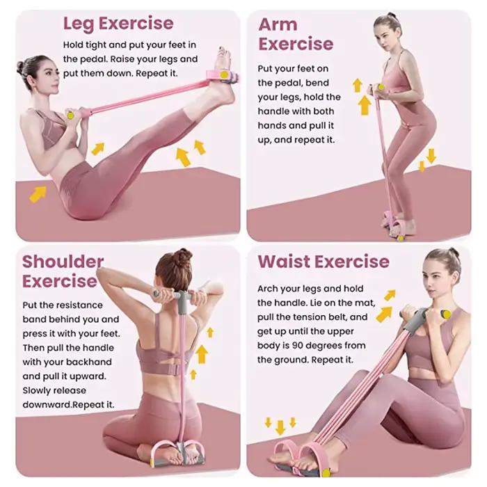Bandes de résistance, extracteur de pédale de Yoga à 4 tubes