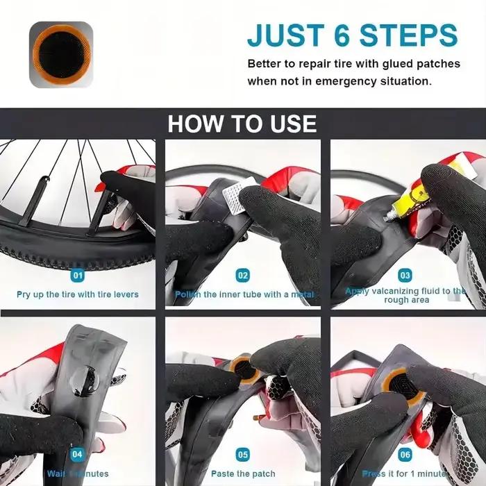 Kits de réparation de pneus de vélo portables avec leviers de démontage