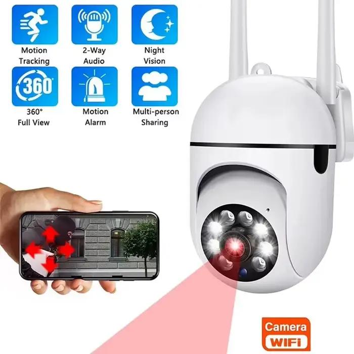 Caméra de surveillance sans fil A7, interphone 360 degrés, caméra de sécurité domestique 1080P, caméra de surveillance HD à vision nocturne à distance, maison intelligente