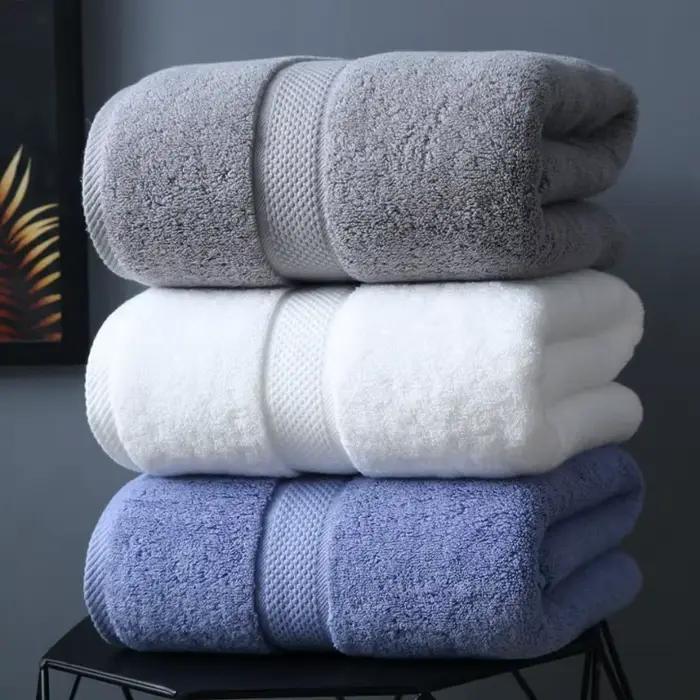 Serviette de bain en coton pour adultes, serviettes douces et absorbantes, ensembles de salle de bain, grande serviette de plage, serviettes de spa pour hôtel et maison
