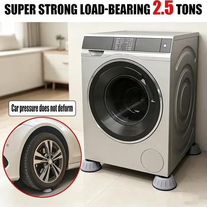 Patins anti-vibration pour machine à laver, 4 pièces, pieds anti-bruit et amortisseurs de chocs pour sèche-linge, réfrigérateur, congélateur, buanderie