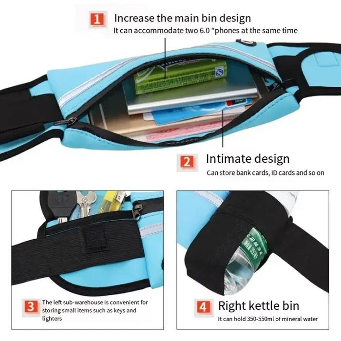 1pc sac de course femmes sac de taille sac de ceinture hommes sport Fanny Pack sac de téléphone portable salle