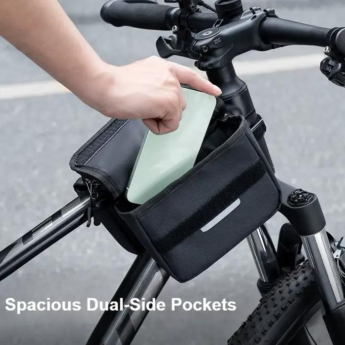 Sacoche pour tube supérieur de vélo avec étui de téléphone