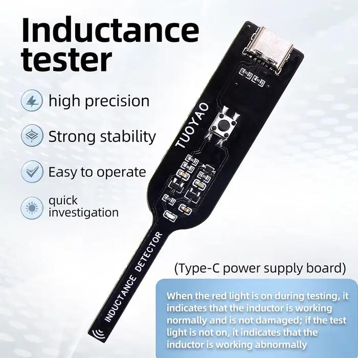 Testeur d'inductance DC 5V pour réparation de téléphones portables, diagnostic de panne d'inductance de carte mère électronique, mesure électromagnétique