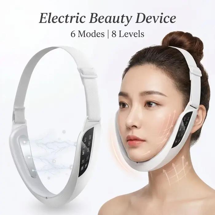 Appareil de beauté électrique pour lifting du visage, 6 modes, 8 niveaux, masseur facial raffermissant, élimination du double menton, outil de soin de la peau