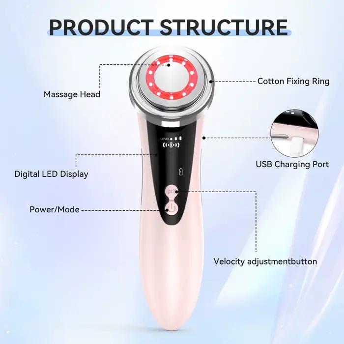 Appareil de beauté facial à micro-courant EMS, masseur facial électrique, outil de soin de la peau portable pour le soin quotidien de raffermissement du visage