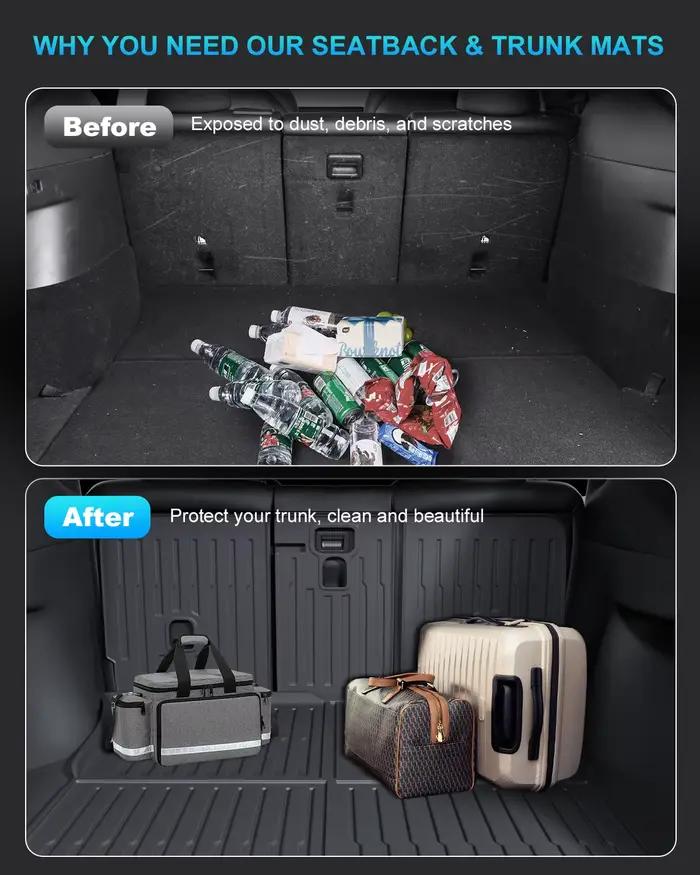 Pour Tesla Model 3/Y Tapis de coffre TPE Juniper Highland 2020 2021 2022 2023 2024 2025 Tapis de chargement personnalisé Protection de dossier de siège
