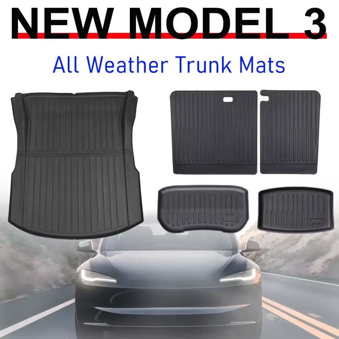 Pour Tesla Model 3 2026 2025 2024 Tapis de coffre avant et arrière, protège-dossier de siège arrière, tapis de protection de cargaison, tapis anti-salissure, accessoires
