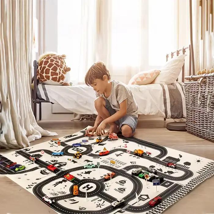 83*58 cm/130*100 cm tapis de route enfants trafic voiture carte jouet éducatif route tapis en plastique tapis de jeu pour tapis ville enfants jouets jeux