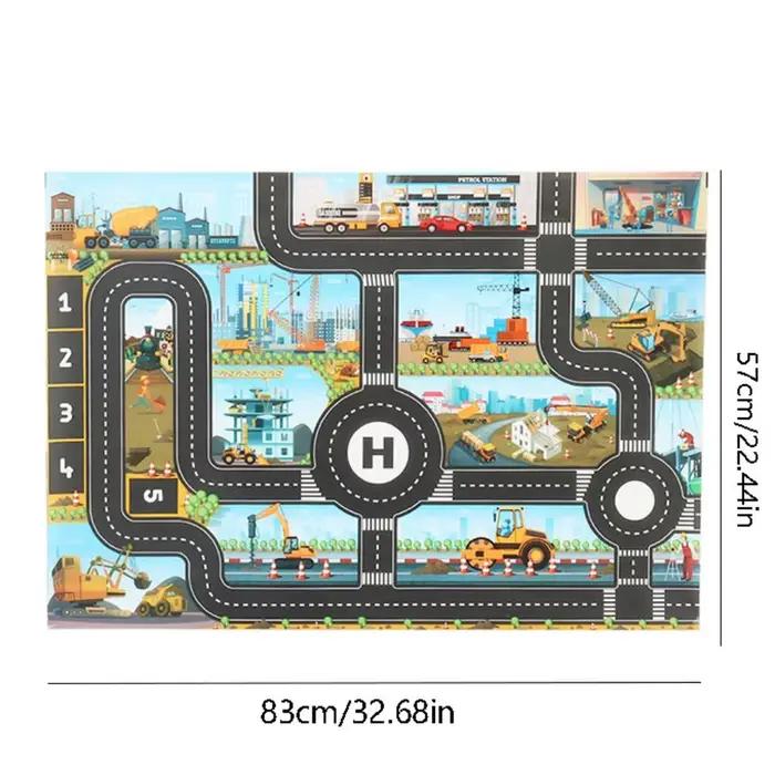 Jouets d'escalade carte de voiture de circulation Parking de ville feuille de route tapis d'escalade jouets tapis de route tapis de jeu bricolage panneaux de signalisation routière