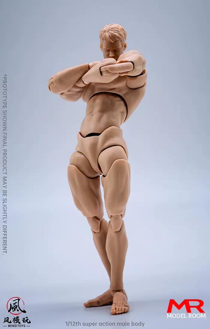Jouets à vent 1/12 Muscle masculin fort corps articulé Super Flexible 16 cm homme figurine modèle de poupée avec sculpture de tête