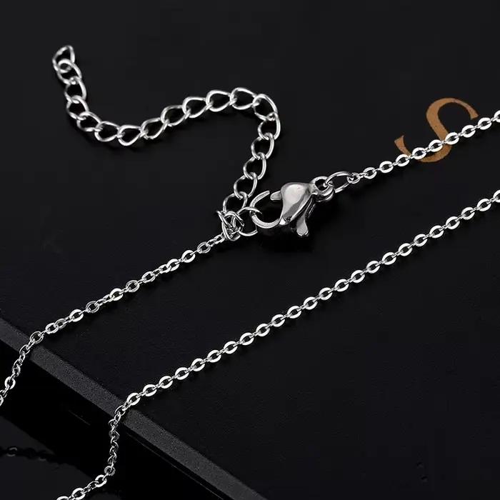 Accessoire de mode - collier en acier inoxydable avec plume pour femme, pendentif feuille en acier titane, pendentif bijou version coréenne