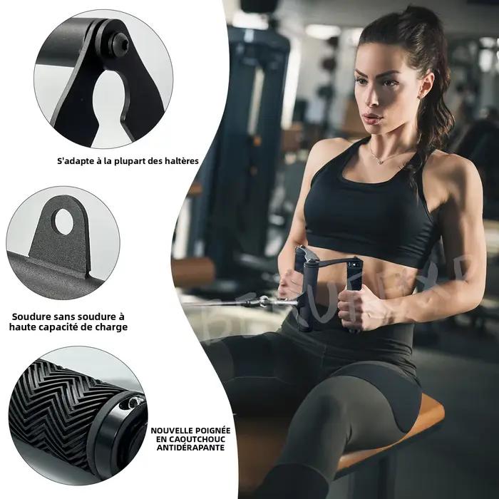 BERUFEXP V/T-Bar Row Landmine Handle & LAT Pulldown Accessoire - Équipement de Fitness Robuste Noir avec Poignées en