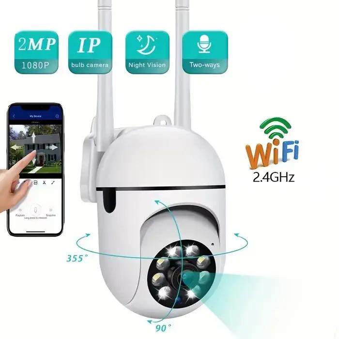 Caméra de surveillance sans fil A7, interphone 360 degrés, caméra de sécurité domestique 1080P, caméra de surveillance HD à vision nocturne à distance, maison intelligente