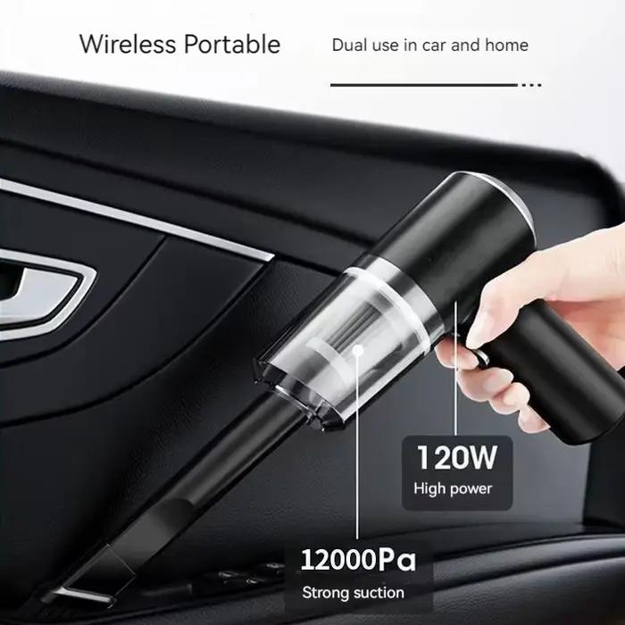 Aspirateur de voiture 120000 PA – Machine de nettoyage puissante pour voitures, Mini nettoyeur à main Portable sans fil pour appareils ménagers