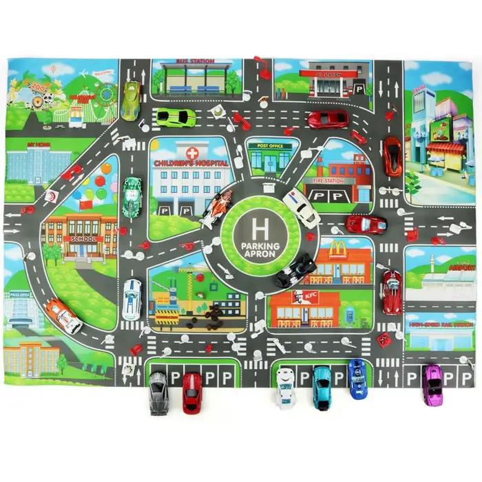 83*58 cm/130*100 cm tapis de route enfants trafic voiture carte jouet éducatif route tapis en plastique tapis de jeu pour tapis ville enfants jouets jeux