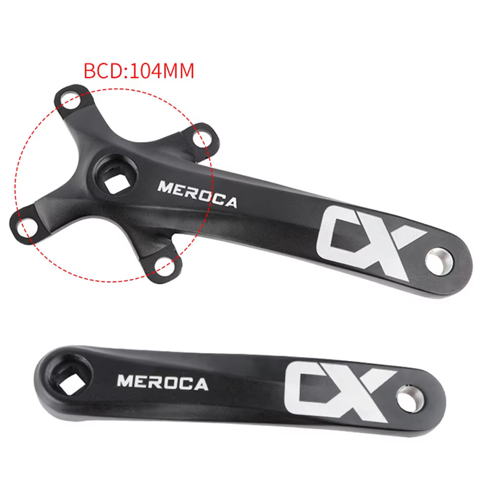 MEROCA vélo manivelle roue à chaîne 104BCD vtt vélo pédalier en alliage d'aluminium avec fond 170mm