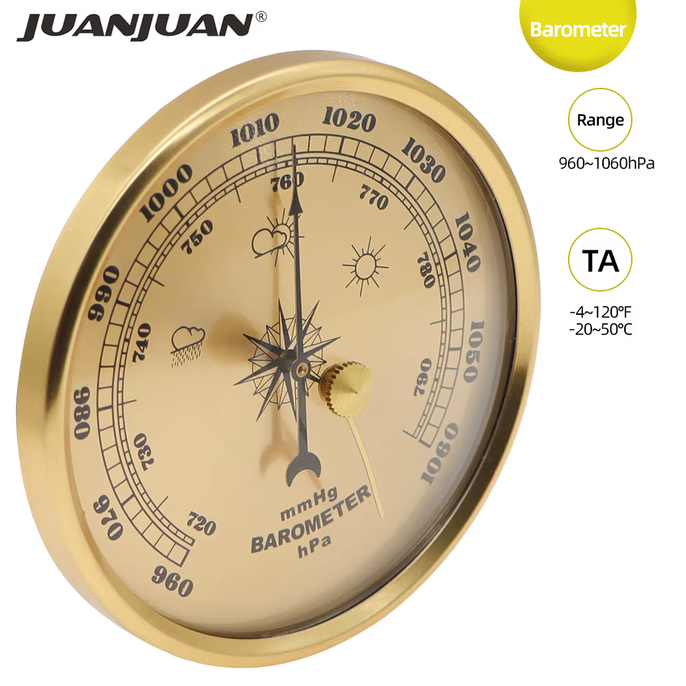 Baromètre jauge de pression d'air tenture murale Station de prévisions météorologiques thermomètre h