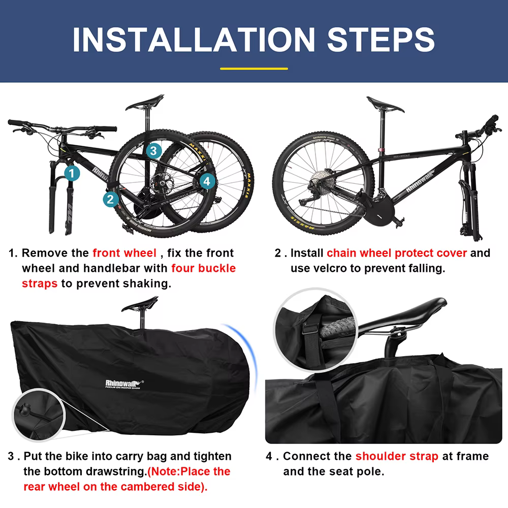 Rhinowalk 2023 VTT sac de transport pour 26-27.5 pouces vélo Portable vtt 700C voyage vélo accessoir