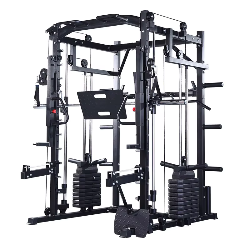 Machine Smith pour Entraînement Complet, Équipement de Fitness Commercial, Squat et Poussée, Portiqu