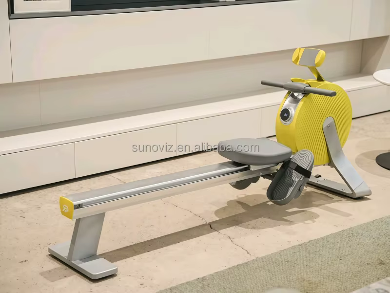 Machine à ramer assise à résistance d'air auto-générante - Équipement de fitness cardio pour la mais