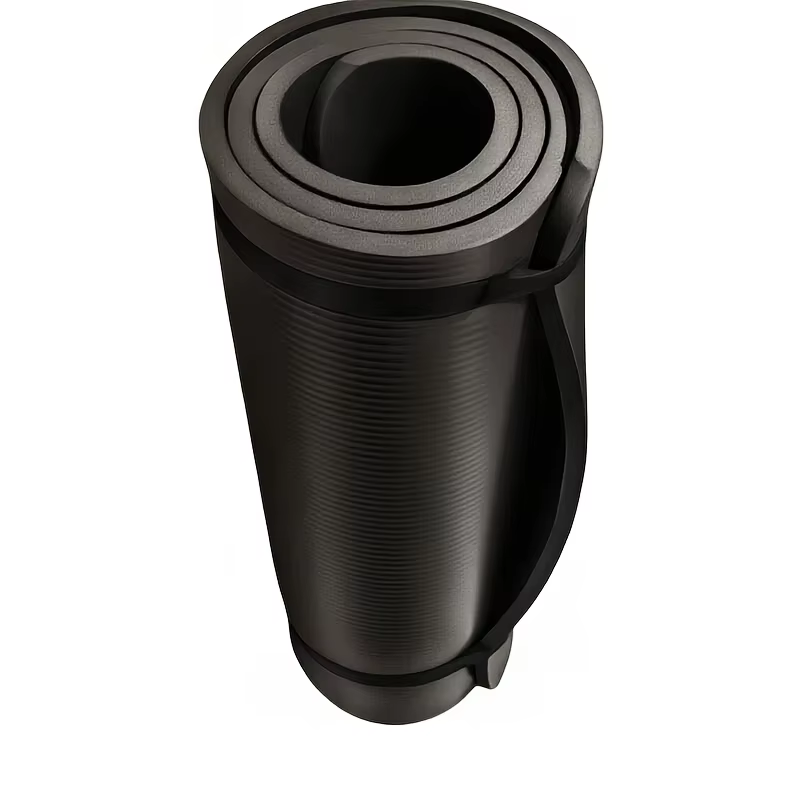 Tapis de sport ultra épais pour hommes, tapis de yoga noir de 10 mm d'épaisseur, insonorisant et abs