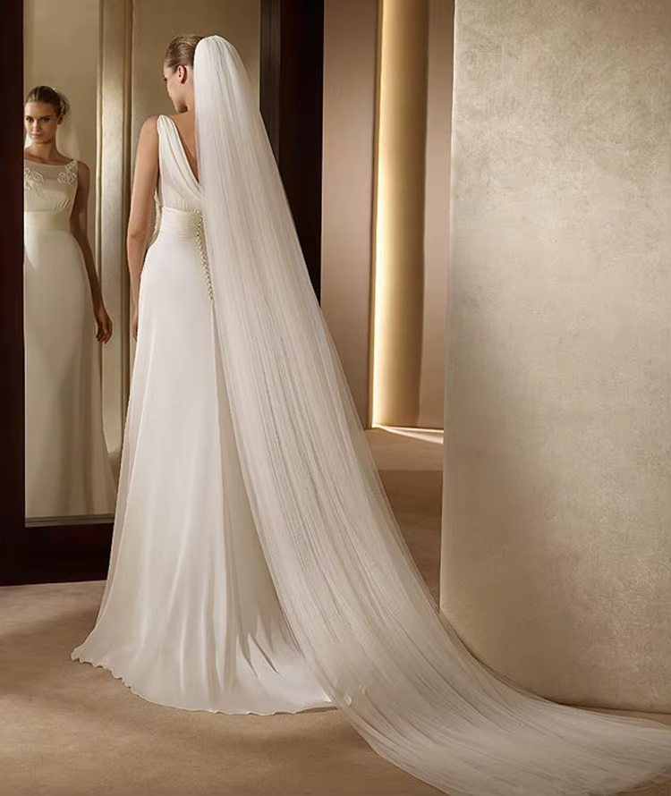 Offre spéciale 2 couches voile De mariée De mariage blanc ivoire doux transparent Simple voile Veu D