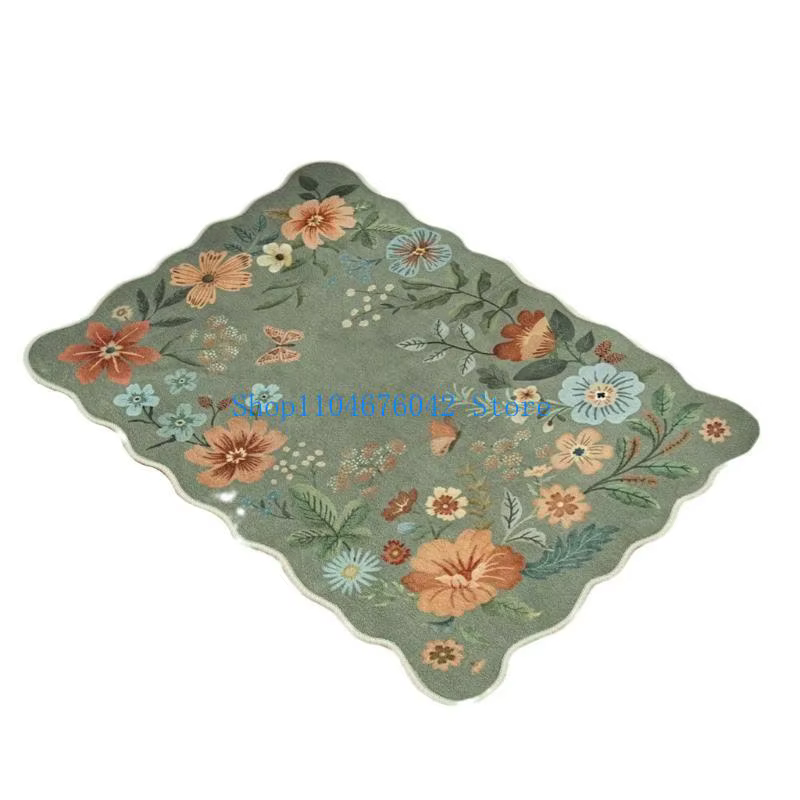 5asd Tapis d'intérieur fonctionnels 60 x 90 légers avec motifs floraux, lavables en machine pour ent