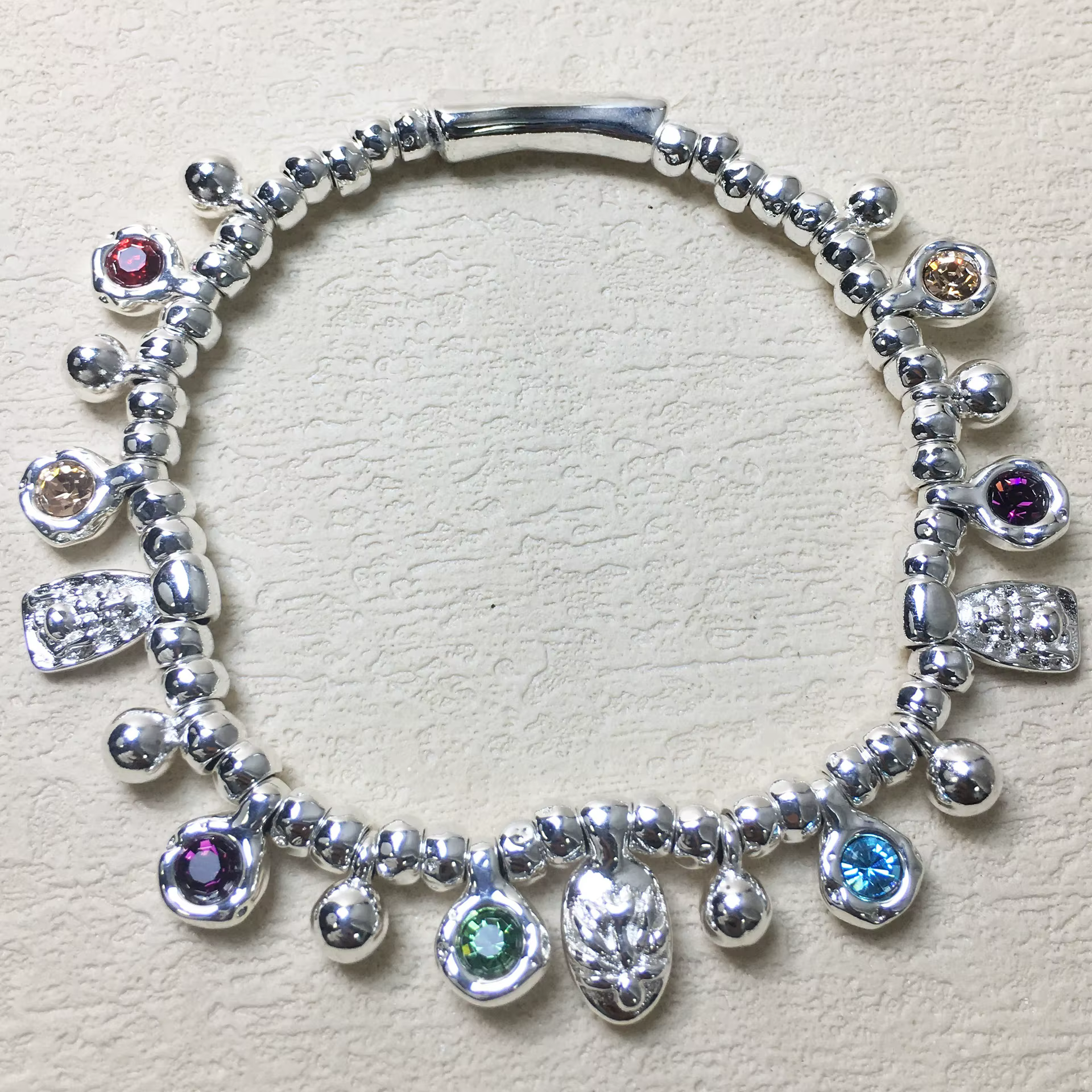 Bracelet d'été en perles d'argent et de cristal coloré pour fille épicée, accessoires pour femmes, c