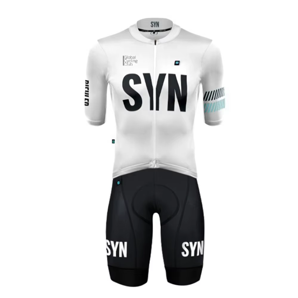 Ensemble cycliste élégant pour homme 2026, couleur blanche, maillot de cyclisme à manches courtes et
