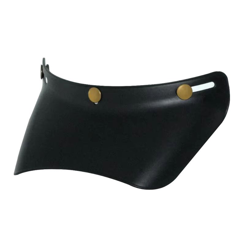 Visière de casque de moto demi-visage rétro, 3 boutons-pression, bord complet de casque de moto Vint