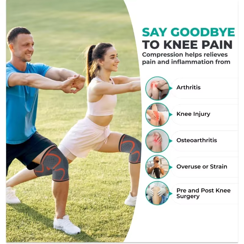 Manchon de compression respirant pour genou, attelle de genou, course à pied, levage, soutien pour l