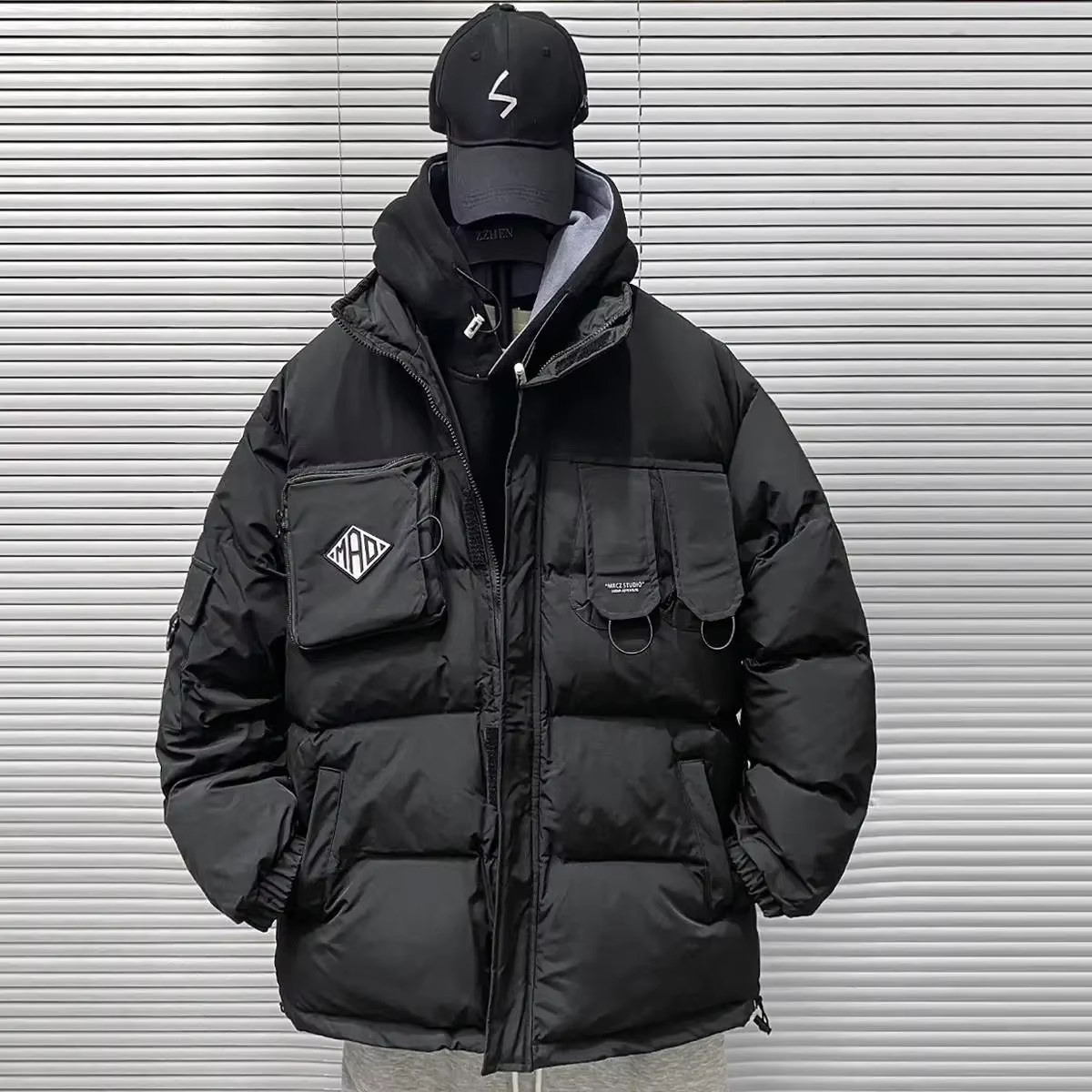 Parka à col montant pour hommes, doudoune décontractée, manteau rembourré optique, vêtements d'hiver