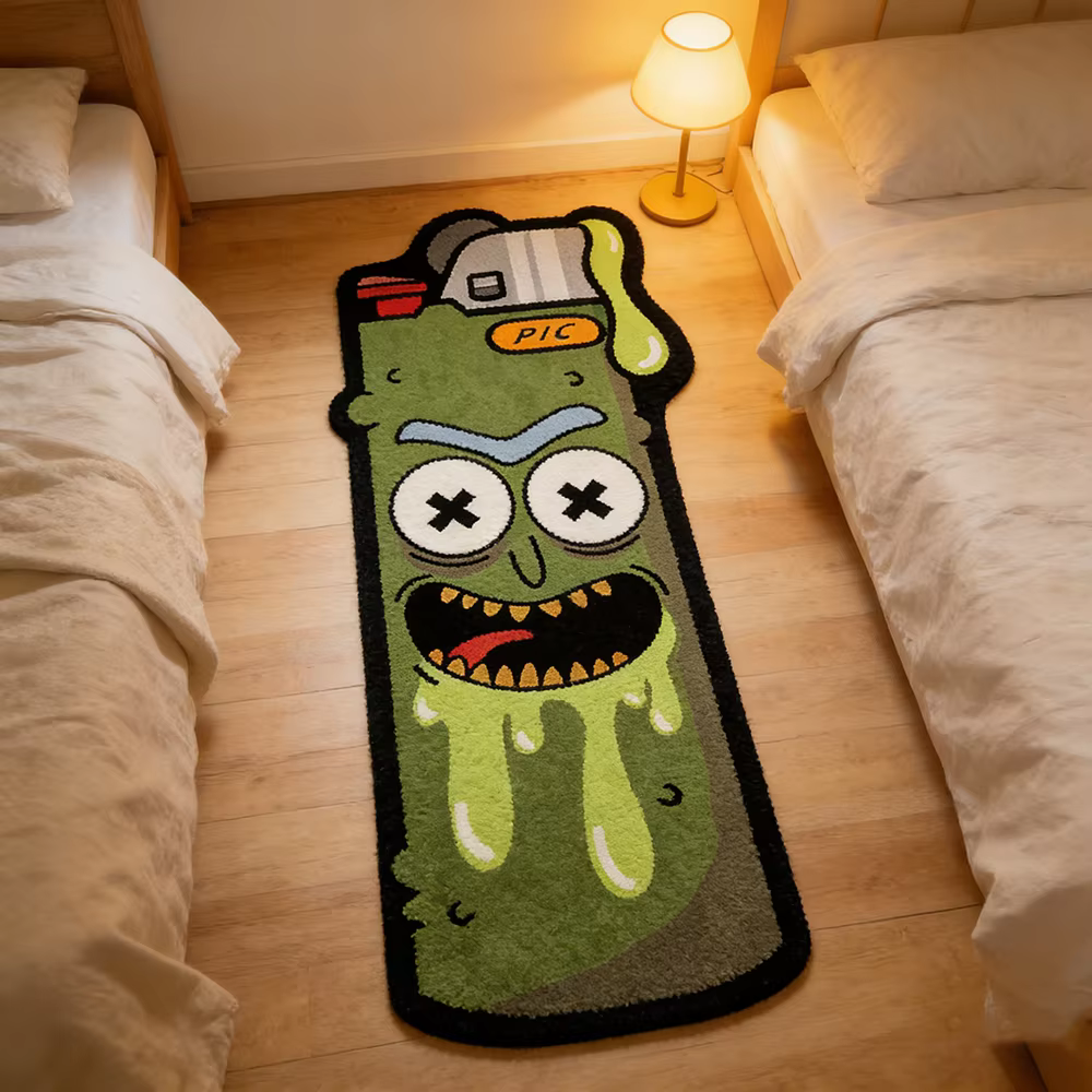 Tapis tendance en forme de briquet de dessin animé, tapis créatif et original pour la décoration de 