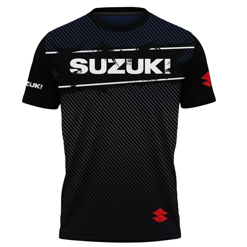Suzuki Motorcycle Summer nouveau fitness et sportif imprimé col rond 3d imprimé à manches courtes T-
