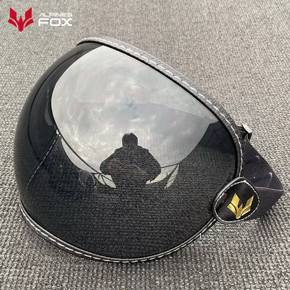 Casque de moto rétro pour homme, bouclier à bulles, visière, lentille, anti-poussière, motocross, lu