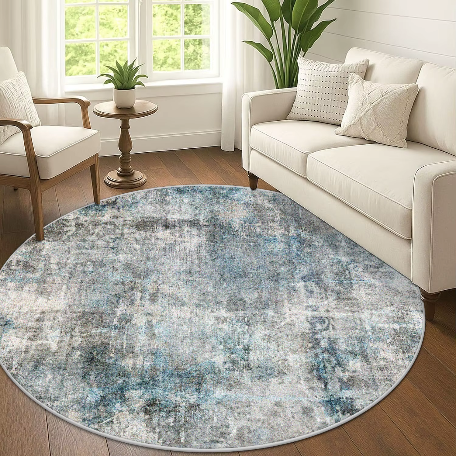 Tapis ronds en peluche de Style européen, pour décoration de chambre à coucher, pour salon, zone dou