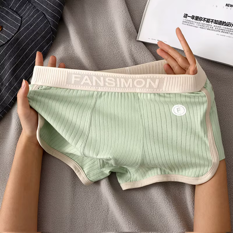 [Bloom the love] nouveau Boxer hommes sous-vêtements rayé coton respirant Boxershort hommes boxeurs 