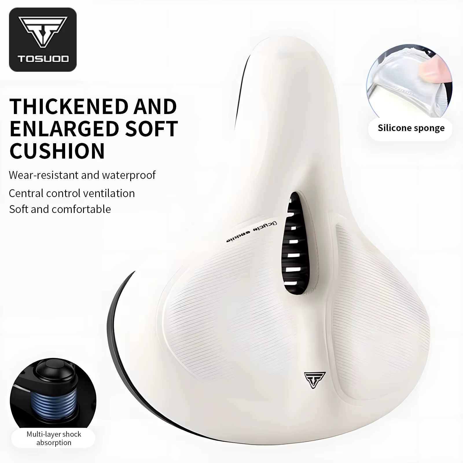 TOSUOD – selle de vélo imperméable, respirante, douce et confortable, pour VTT, vélo de route, outil