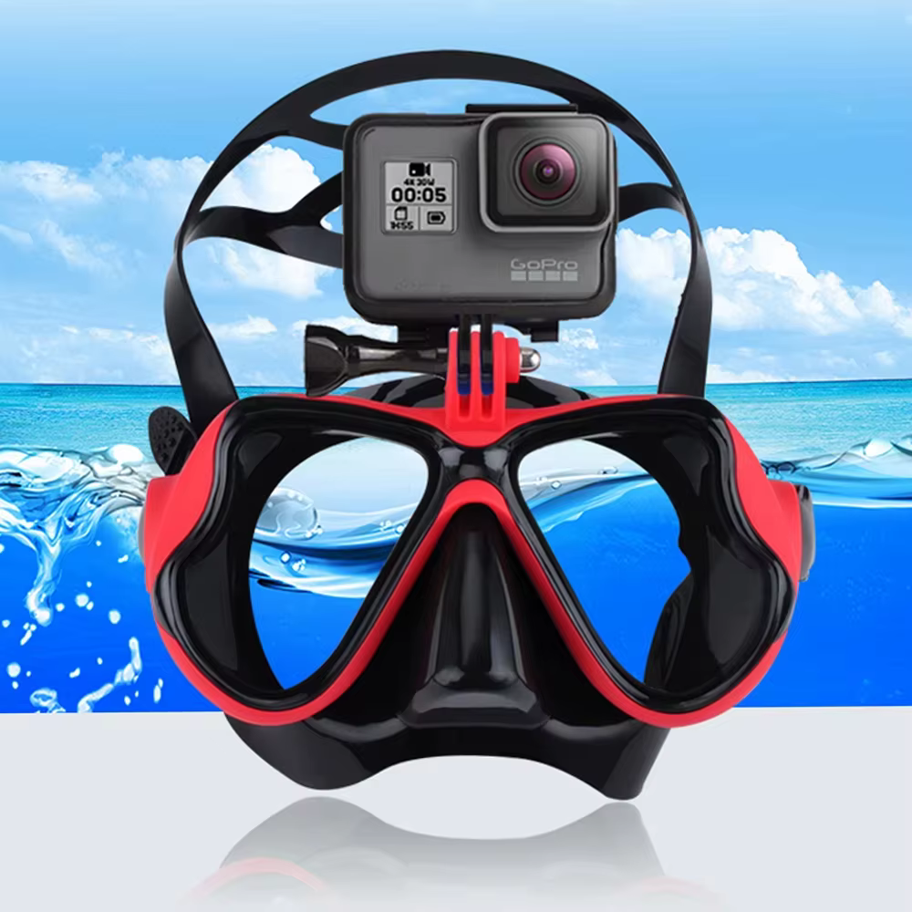 JoyMaySun masque sous-marin professionnel caméra masque de plongée lunettes de natation tuba support