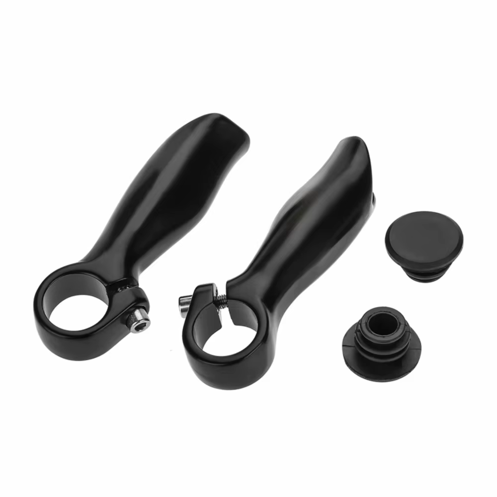 1 paire d'extrémités de guidon de vélo noires ergonomiques avec embouts, poignées de guidon de 22,2 